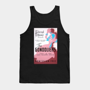 The Gondoliers vintage screen print in burgundy, pink, and blue, 1937: Retro theatre poster, cleaned and restored Tank Top